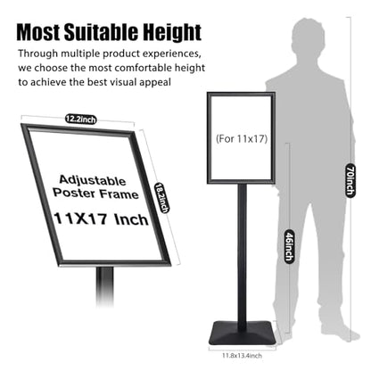 Sign Stand for Display, Ultra Stable Heavy Duty Pedestal Signage Holder - size: 11x17 3Pack, style: Black