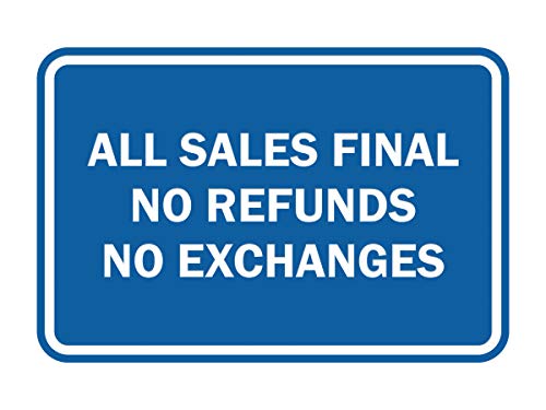 Signs ByLITA Classic Framed All Sales Final Sign (Blue) - Small 1 Pack - color: Blue, size: Small (4" x 6") 1 Pack