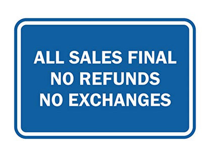 Signs ByLITA Classic Framed All Sales Final Sign (Blue) - Small 1 Pack - color: Blue, size: Small (4" x 6") 1 Pack