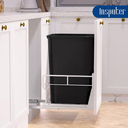 Insputer Pull Out Trash Can Cabinet with Soft-Close Slides - size: Single