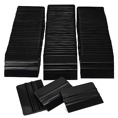 NEWISHTOOL 100 PCS Felt Squeegee for Vinyl, PPF Tint Wrap Application Tool - color: Black