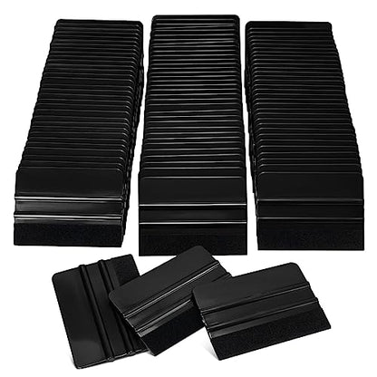 NEWISHTOOL 100 PCS Felt Squeegee for Vinyl, PPF Tint Wrap Application Tool - color: Black