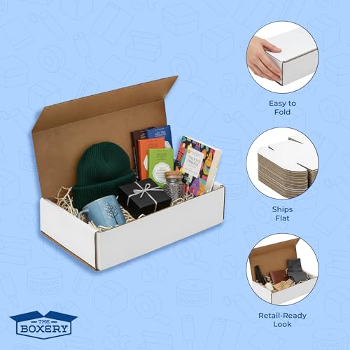 The Boxery Small White Shipping Boxes, 5x4x2-inch Corrugated Cardboard Mailer Box for Moving, Storage, Gifting, and Small Business, 50 Pack - size: 5"x4"x2"