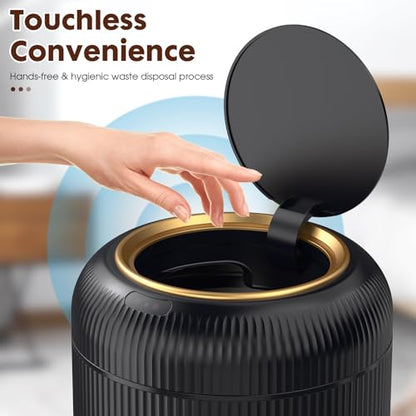 Procade Touchless Trash Can Bathroom,Small Motion Sensor Trashcan with lid - color: Black