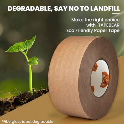 TAPEBEAR Water Activated Tape 2.75inch x 450ft Reinforced Packing Tape - size: 2.75inch x 450ft