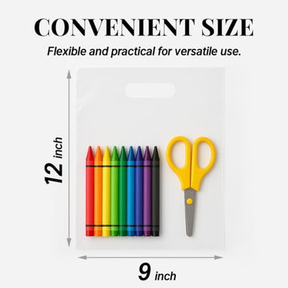 100PCS Clear Plastic Bags with Handles,9x12 Inch - color: 01-Clear, size: 9"x12"