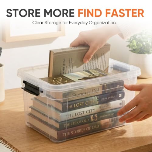 Superio 2.5 Quart Clear Plastic Storage Boxes with Lids, Stackable Organizer Containers, BPA-Free Storage Bins for Home, Office, School & Dorm, 2 Pack - size: 2.4 Quart