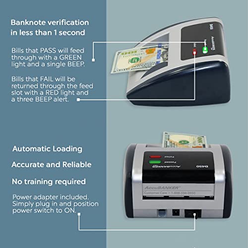 AccuBANKER D450 Counterfeit Bill Detector, 5 Point Detection - size: Compact