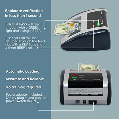 AccuBANKER D450 Counterfeit Bill Detector, 5 Point Detection - size: Compact