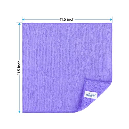 HOMEXCEL Purple Microfiber Cleaning Cloth, Microfiber Towels for Car,12 PK - color: Purple