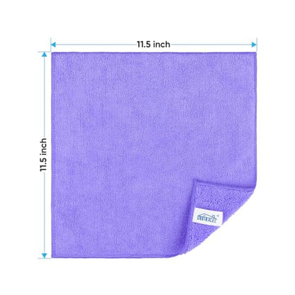 HOMEXCEL Purple Microfiber Cleaning Cloth, Microfiber Towels for Car,12 PK - color: Purple