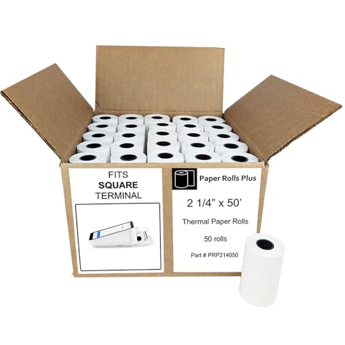Square Terminal Credit Card Thermal Paper Rolls - 2 1/4" x 50' - 50 rolls