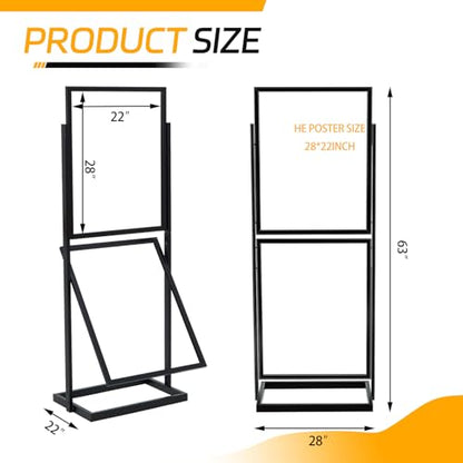 Gisafai 1 Pcs 1 Pcs 2 Tier Sign Holder Floor Stand 22x28 Double Sided