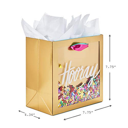 Hallmark Signature 7" Medium Gift Bag with Tissue Paper (Hooray Confetti) - size: 1 Count (Pack of 1)