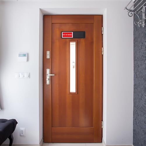 Door Sign Slider, Out of Office/In Office Sliding Status Indicator - color: Black In Office/Out Of Office