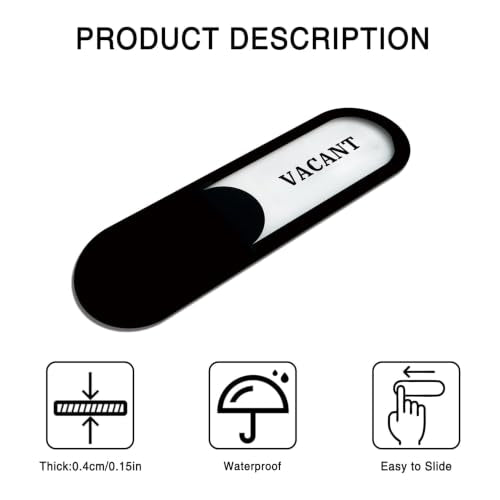 Occupied/Vacant Slider Sign, Acrylic Black 7.4x2.2in - color: Occupied/Vacant, size: 1 PCS