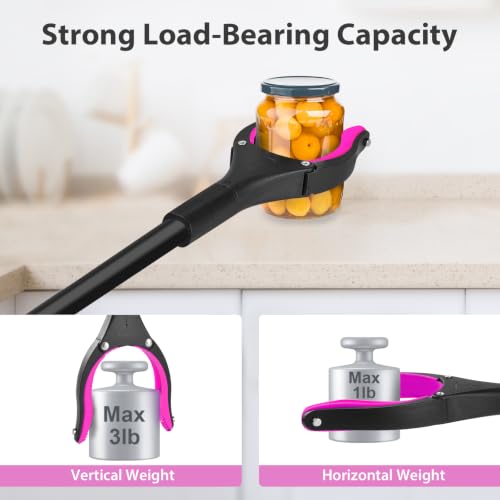 32" Foldable Grabber Reacher Pickup Tool for Seniors, Pink - size: 32 Inch