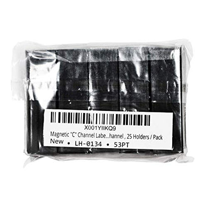 SmartSign Pack of 25 Magnetic 'C' Channel Label Holders | 0.5" x 2" - size: 0.5" x 2"