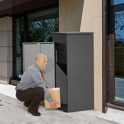 Package Delivery Boxes for Outside,Large Mailbox for Parcel, Anti-Theft Parcel Mailbox with Coded Lock, Wall Mounted Waterproof Home Parcel Box for Porch Yard, Galvanized Steel (19.7”x16.1”x60”) - size: 19.7”x16.1”x60”