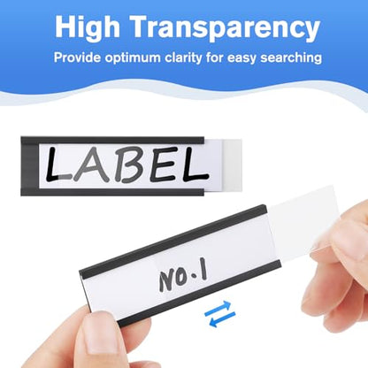 MaxGear 100 Pack C Channel Magnetic Label Holders, 1 x 3" - size: 1"x3", style: 100 Pack