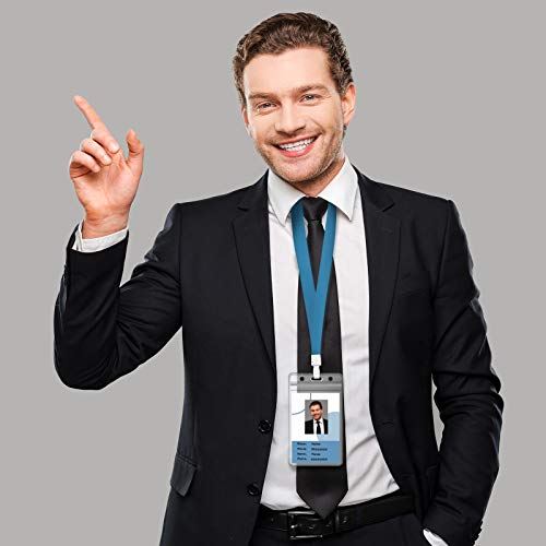 Zonon 150 Pcs Name Badge Holder, 2.56 x 4.52 Inch Clear Plastic Card Sleeve - size: 2.56 x 4.52 Inch