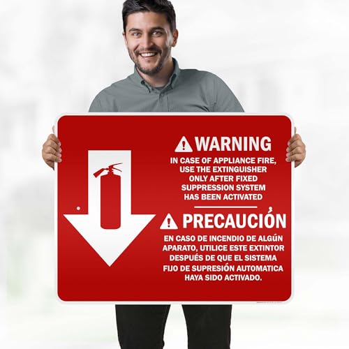 Osha Fire Extinguisher Instruction Warning Bilingual Sign, 24x30 Inches, 3M EGP Reflective .080 Aluminum, Fade Resistant, Made in USA by My Sign Center - size: 24x30 Reflective Aluminum