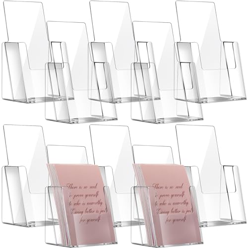 Yookeer 10 Pack Acrylic Brochure Holder 4 Inch Wide Trifold Clear Stand