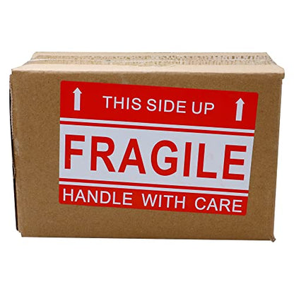Hybsk This Side Up Fragile Stickers 4"*6" Handle with Care Shipping and Packing Warning Adhesive Labels 100 Per Roll (4x6 inch) - size: 4x6 inch
