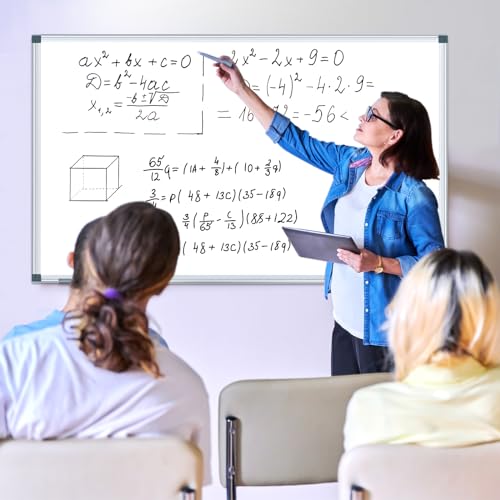 H-Qprobd White Board Dry Erase Boards for Wall 5' x 3' Magnetic Whiteboard - 60"x36" Aluminum Presentation Large Whiteboard with Long Pen Tray, 6 Markers, 2 Erasers &12 Magnets - size: 60"x36"