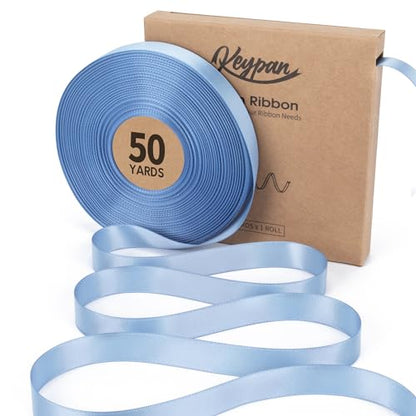 Keypan Blue Satin Ribbon, 5/8 Inch, 50 Yards - color: Blue, size: 5/8"