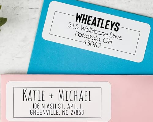 Custom Personalized Return Address Labels 2.6" x 0.75" on Rolls or Sheets (36-500), White, Gold, Silver, or Clear Self-Adhesive Ideal for Special Occasions