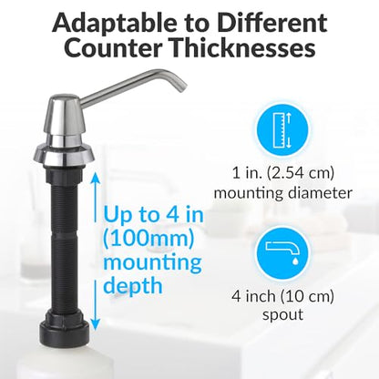 Bobrick B-822 Manual Top Fill Liquid Soap Dispenser 34 fl oz. (1L) Liquid Soap Capacity, 4- Inch Free-Turning Spout for Public Restroom Countertops, Chrome Finish - size: 4" Spout, style: Liquid