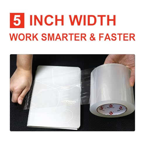 BOMEI PACK Wide Clear Tape 5" Wide, 5 inch x 110 Yards (330ft), Industrial Grade 5 inch Heavy Duty Packing Tape for Box Office Moving, Shipping and Mailing - size: 5 inch x 110 yards