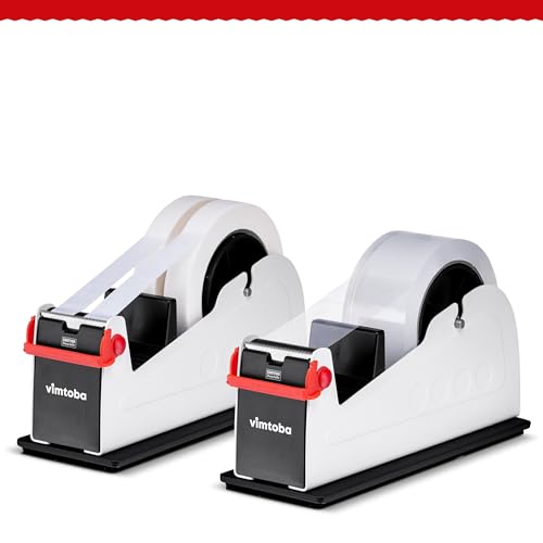 Desktop Tape Dispenser, Heavy Duty 2-Inch Dual Roll with Non-Slip Base, 2-Pack