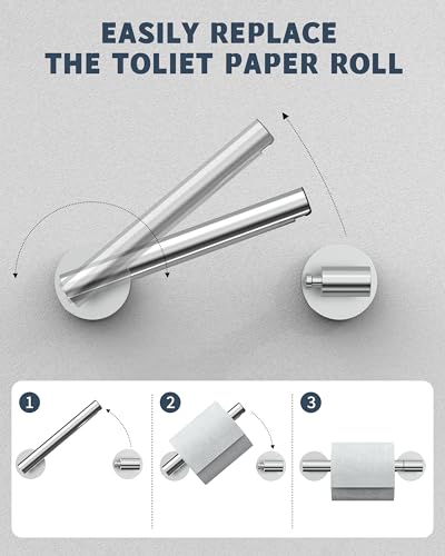 RARXTR Polished Finish Toilet Paper Holder SUS304 Stainless Steel Double Post Pivoting Toilet Paper Roll Holder Wall Mounted Toilet Tissue Holder for Commercial Bathroom RV - color: Polished Chrome