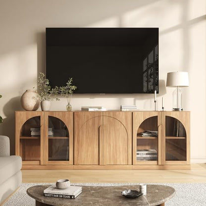 BELLEZE Bijou 3-Piece Modular Sideboard Buffet Cabinet - Camel - color: Bijou Camel Aab