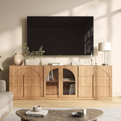BELLEZE Bijou 3-Piece Modular Sideboard Buffet Cabinet - Camel - color: Bijou Camel Acc