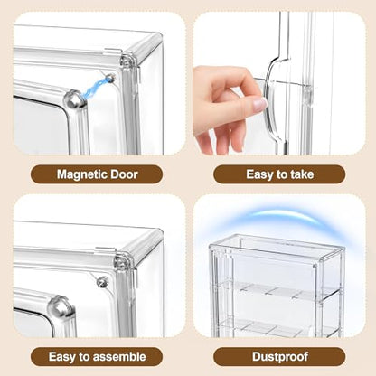 BOHOIDEE 4 Tiers Clear Display Case for Figures, Acrylic Storage Organizers - size: Large