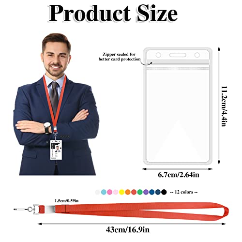 24 Pack Cruise Lanyards with Waterproof Badge Holders, Colorful - color: 24pcs Colorful