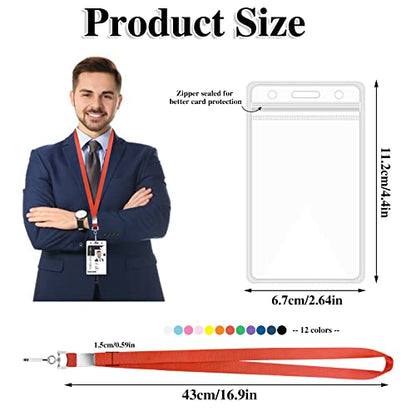 24 Pack Cruise Lanyards with Waterproof Badge Holders, Colorful - color: 24pcs Colorful