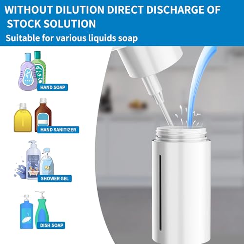 Aunmaon Automatic Soap Dispenser Touchless, Modern, Kitchen & Bathroom, Hands-Free, Adjustable Volume, Long Battery Life, Compatible with Thick & Thin Soap, Easy for Toddlers, Clog-Free, White - color: Pearlescent White