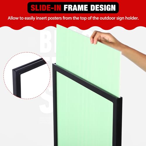 Blulu 4 Pcs Sign Stand Holder for Wedding, 19.6"x 27.5", Black - color: black
