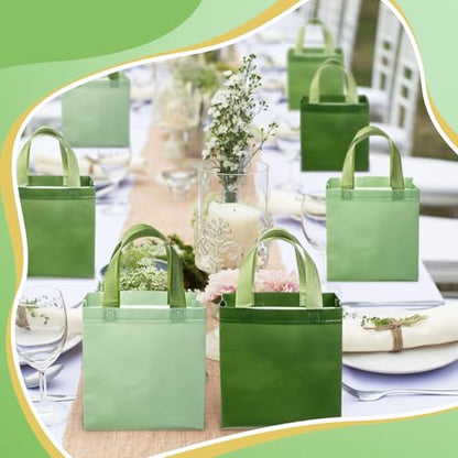 Sweetude 16 Pcs Sage Green Gift Bags, Reusable Non Woven Tote with Handles - color: Sage Green