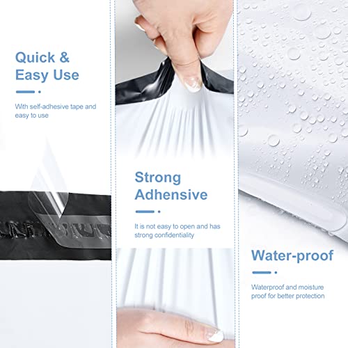Metronic Poly Mailers 12x15.5 300 Pcs Medium Shipping Bags for Clothes Bulk - color: White, size: 12x15.5 300PC