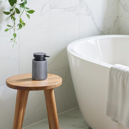 Clasin Home Liquid Soap Dispenser with Easy-to-Press Pump, 10 oz Refillable Hand Soap Dispenser with Extended Spout for Bathroom Kitchen Dish Lotion, Modern Stone Texture (Gray) - color: Gray