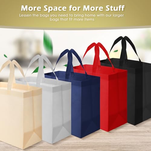 Paterr 50 Pcs Reusable Totes Bag Bulk Grocery Shopping Bags