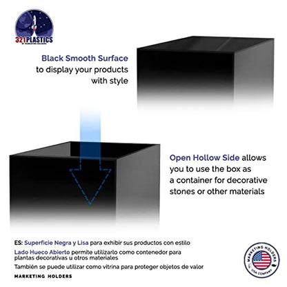 Marketing Holders Tall Column Glossy Black Platform Display Box 12 x 12 x 40 Sculpture Pedestal Museums Artifacts Cube Elevating Acrylic Showcase Stand Expos Event Memorials Wedding Receptions - size: 12"w x 12"d x 40"h