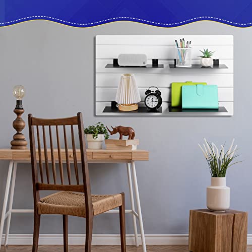 LEIFIDE 10 Pcs Metal Slatwall Shelves, 12 x 6 Inch Flat Slat Wall Shelf