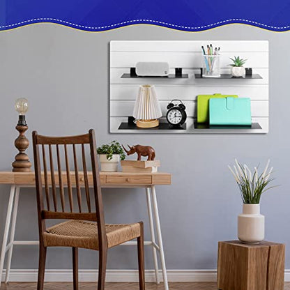 LEIFIDE 10 Pcs Metal Slatwall Shelves, 12 x 6 Inch Flat Slat Wall Shelf