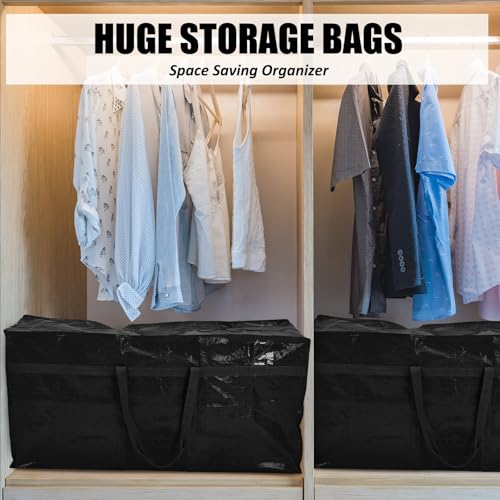 Windyun 4 Pack 69 Gallon Extra Large Moving Bags XXL Heavy Duty Storage Bag - color: Black, size: 69 Gallon